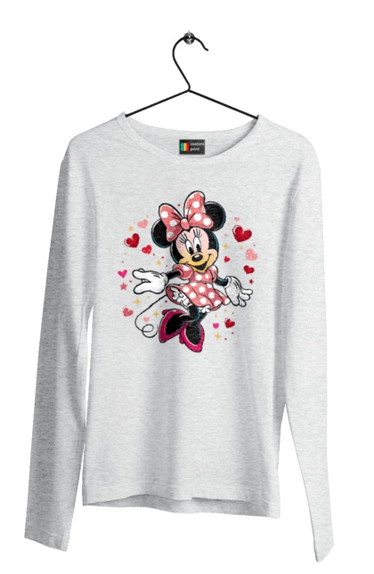 Чоловічій лонгслів з принтом "Мінні Маус". Mickey mouse, minnie mouse, дісней, для дівчат, міккі, міккі маус, мінні маус, мультфільм. 2070702