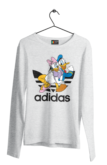 Men's longsleeve with prints Adidas Donald Duck. Adidas, animated series, cartoon, daisy duck, donald duck. 2070702