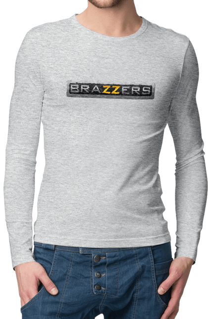 Чоловічий лонгслів з принтом "Brazzers". Бразерс, браззерс, порно хаб, порнохаб. 2070702