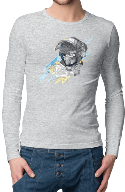 Men`s longsleeve with prints Glory to the armed forces of Ukraine. Brand, defender`s day, glory ssu, gratitude, ukrposhta. 2070702
