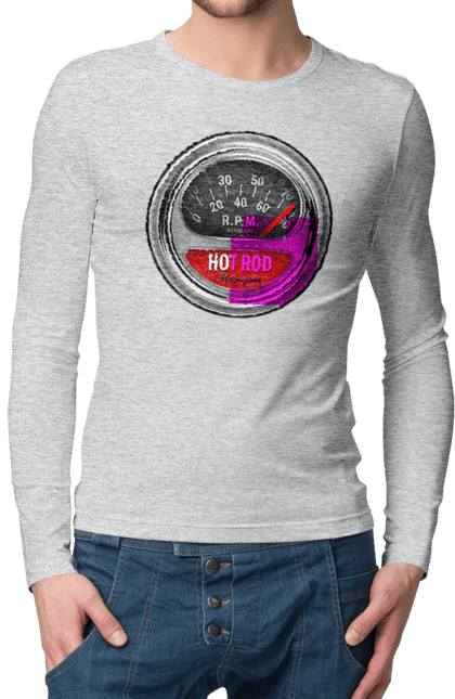 Мужской лонгслив с принтом Hot rod. Байк, байкер, байкер клуб, брат, братела, брутал, горячий асфальт, горячий конь, горячий стержень, дорога 50, дорога 66, дорога 80, дороги америки, дороги украины, жажда скорости, клуб байкеров, мотоцикл, мотоциклист, настоящий мужик, скорость, чувак. 2070702