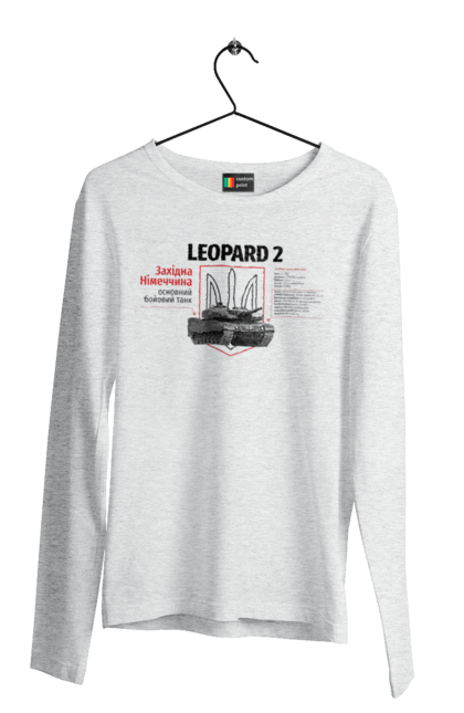 Men`s longsleeve with prints Leopard 2. Industrious, leopard 2, tank, weapon. 2070702