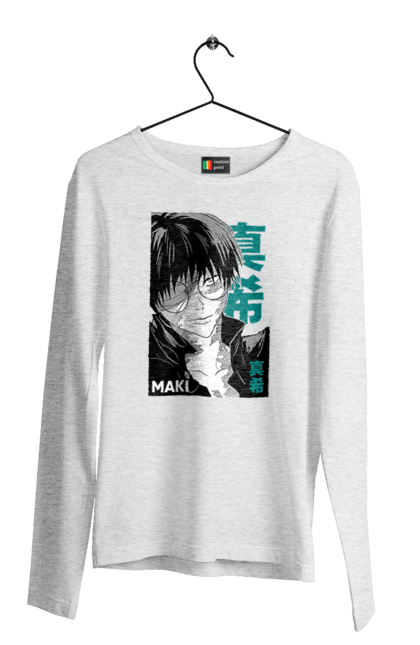 Men's longsleeve with prints Jujutsu Kaisen Maki. Anime, dark fantasy, jujutsu kaisen, magic battle, maki, maki zenin, manga, mystic. 2070702