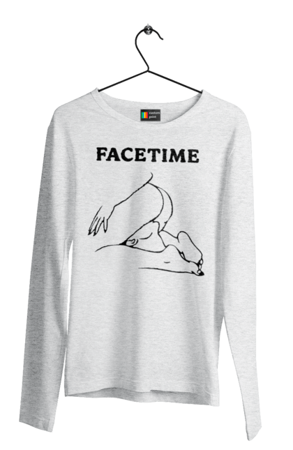 Чоловічий лонгслів з принтом "Фейстайм". Вульгарна, гумор, прикольна, смішна, фейстайм. 2070702