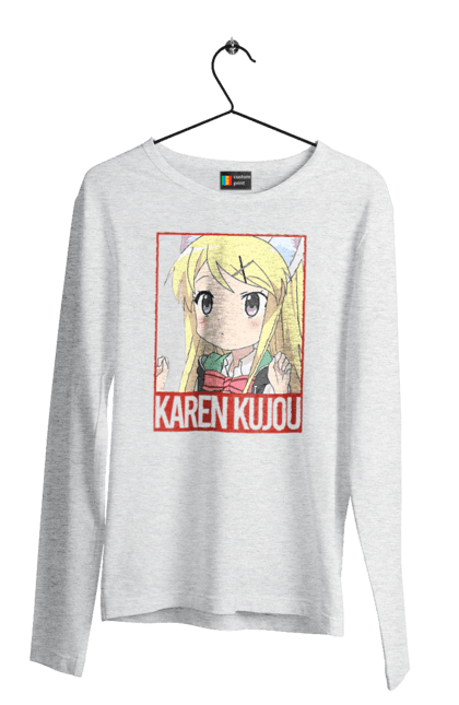 Чоловічій лонгслів з принтом "Золота мозаїка Карен Куджо". Anime, karen kujo, kiniro mosaic, kinmoza, manga, аніме, золота мозаїка, карен, карен куджо, манга. 2070702