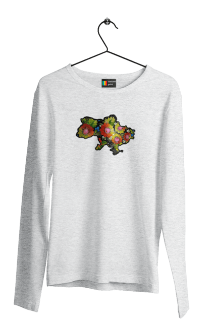 Чоловічий лонгслів з принтом "Справжня Україна". Барви, квіти, кольрі, краса, лепестки, листя, настрій, справжня україна. 2070702