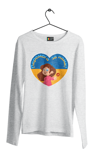 Чоловічий лонгслів з принтом "Перемога за нами". Im ukrainian, бавовна, війна, герб, доброго вечора, зсу, перемога за нами, прапор україни, русский корабль, україна. 2070702