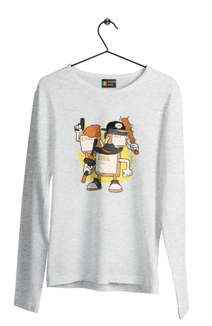 Чоловічий лонгслів з принтом "Ctrl alt del Програмерський екшен". 404, andoid, aws, backend, c++, cloud, css, data, dev, devops, frontend, geek, git, github, go, golang, google, hacker, html, ios, java, javascript, jquery, js, linux, nodejs, php, python, react, science, script, web, геймер, гік, дата, клавіши, код, компьютер, лінукс, мова, облако, пайтон, пингфин, программист, програмування, талисман, хакер. 2070702