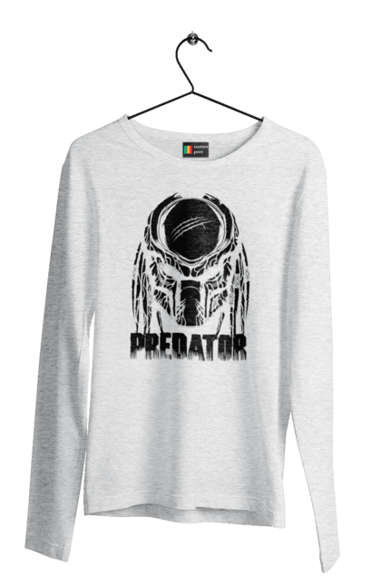 Чоловічій лонгслів з принтом "Хижак". Predator, бойовик, інопланетянин, кіно, прибулець, фільм. 2070702