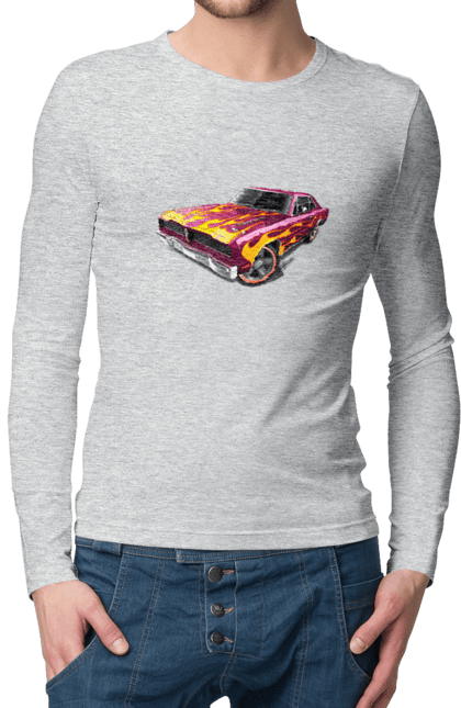 Men`s longsleeve with prints Custom car. Airbrushing, auto, by custom, car, fire, flame, machine, tuning. 2070702