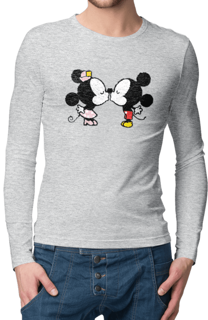 Чоловічій лонгслів з принтом "38". Mickey mouse, minnie mouse, дісней, міккі, міккі маус, мінні маус, мультфільм. 2070702