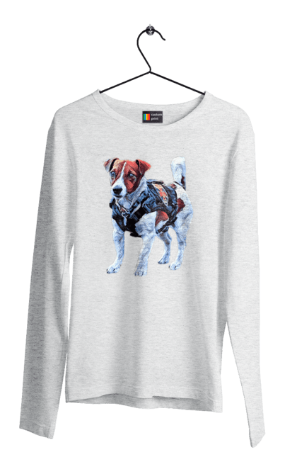 Men`s longsleeve with prints Dog Patron. Cartridge, dog, dog cartridge, ukraine, зсу. 2070702