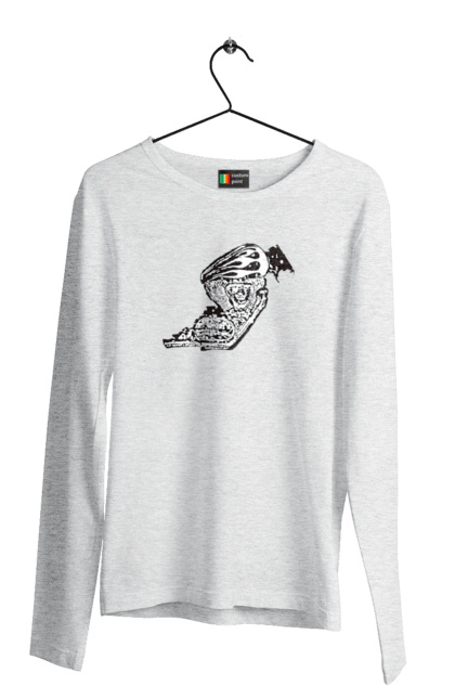 Чоловічий лонгслів з принтом "Двигун мотоцикла". Байк, бензобак, двигун мотоцикла, харлей девідсон, циліндри, чопер. 2070702