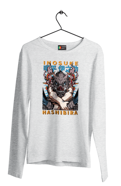 Men's longsleeve with prints Demon Slayer Inosuke. Anime, demon slayer, inosuke, inosuke hashibira, kimetsu no yaiba, manga. 2070702