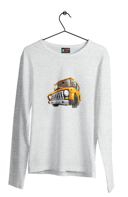 Чоловічий лонгслів з принтом "Вантажівка". Авто, автомобіль, вантажівка, дитячий малюнок, зображення авто. 2070702