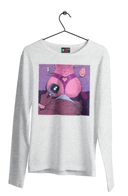 Чоловічий лонгслів з принтом "Ранкова Кава З Жопкою". Гола, жопа, кава, труси. 2070702