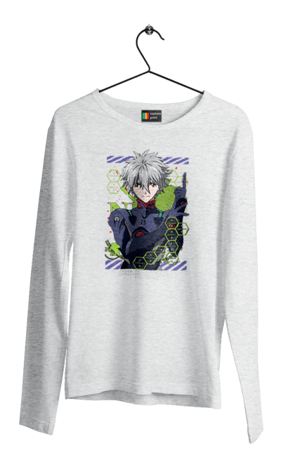 Men's longsleeve with prints Evangelion Kaworu. Anime, evangelion, eve, kaworu, kaworu nagisa, manga, neon genesis evangelion, nerve, tv series. 2070702