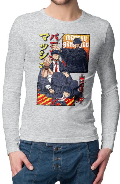 Men's longsleeve with prints Magic and Muscles Mash Burnedead. Adventure, comedy, magic and muscles, manga, mash burnedead. 2070702