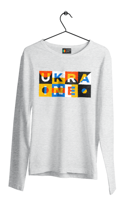 Men`s longsleeve with prints Ukraine. Symbol of ukraine, ukraine, ukrainian inscription, ukrainian text. 2070702