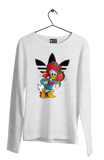 Men's longsleeve with prints Adidas Donald Duck. Adidas, animated series, cartoon, daisy duck, donald duck. 2070702