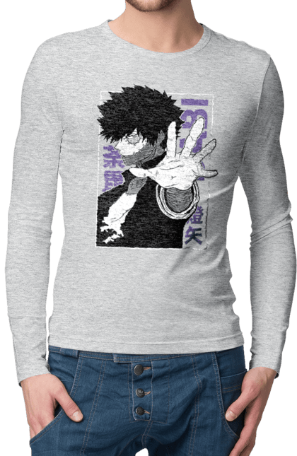 Чоловічій лонгслів з принтом "Моя академія героїв Дабі". Dabi, my hero academia, todoroki, toya todoroki, академія юей, аніме, дабі, моя академія героїв, тодорокі, тойя тодорокі. 2070702