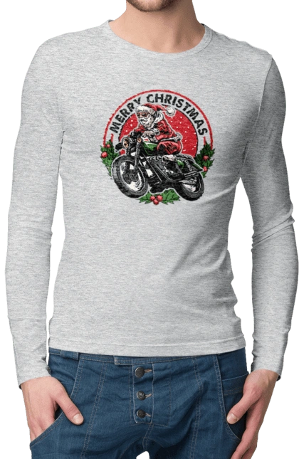 Щасливого Різдва, дід мороз на мотоциклі