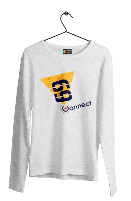 Чоловічий лонгслів з принтом "69  є контакт". Жарт, контакт, прикол, секс. 2070702