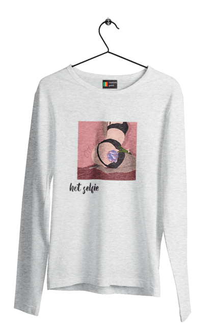 Чоловічий лонгслів з принтом "Hot selfie". +18, девушка, сексуально, селфі, тело. 2070702