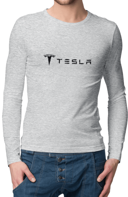 Men`s longsleeve with prints Tesla. Tesla. 2070702