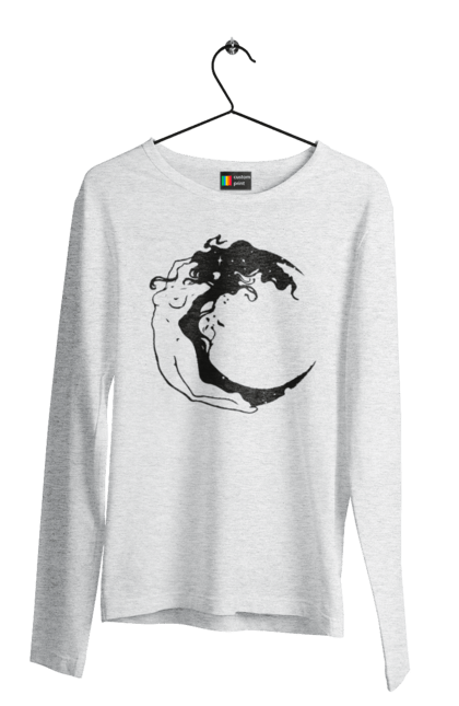 Men`s longsleeve with prints Moon girl. Cosmic, girl, moon, space, stars. 2070702