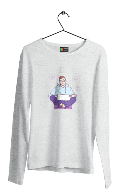 Чоловічий лонгслів з принтом "Я програміст". Angular, c, css, html, it, javascript, jquery, php, python, react, svelt, vue, айтишник, айті, гумор, код, кодувати, прогер, програміст, програмісти, ти ж, ти ж програміст, тиж програміст. 2070702