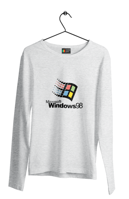 Чоловічий лонгслів з принтом "Windows98". Angular, c, css, html, it, javascript, jquery, php, python, react, svelt, vue, айтишник, айті, гумор, код, кодувати, прогер, програміст, програмісти, ти ж, ти ж програміст, тиж програміст. 2070702