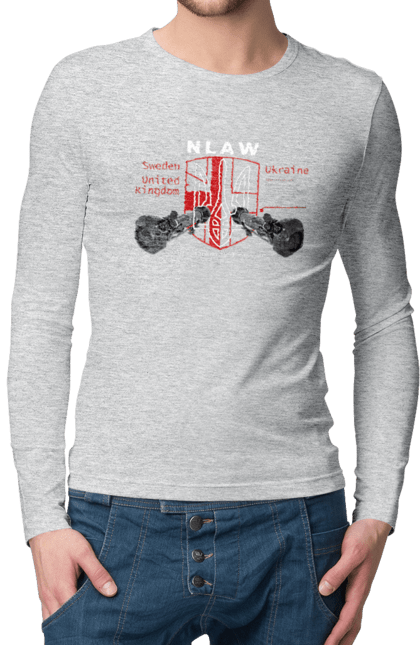 Чоловічий лонгслів з принтом "NLAW". Caesar, himars, nlaw, patriot, weapon, zaluzhny. 2070702