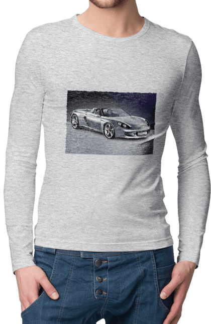 Мужской лонгслив с принтом Авто.2. Auto, color image, compartment, photo, sports car. 2070702