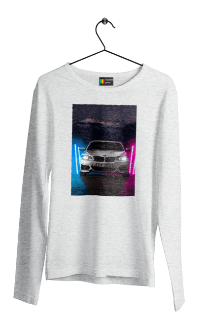 Чоловічий лонгслів з принтом "БЕХА". Беха, в машину, красота, птн пнх, фонарі. 2070702