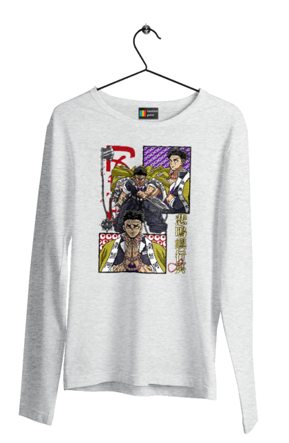 Men's longsleeve with prints Demon Slayer Gyomei. Anime, demon slayer, gyomei, gyomei himejima, himejima, kimetsu no yaiba, manga, serial. 2070702