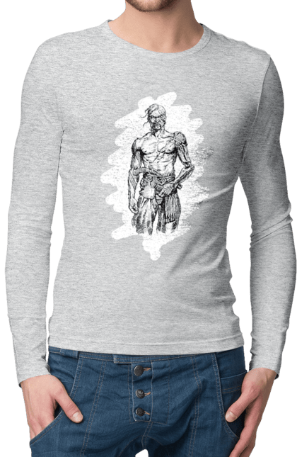 Men`s longsleeve with prints Cyborgs of ukraine. Cossack, cyborg, forelock, patriot, pistol, ukrainian, vusa, zbroya. 2070702