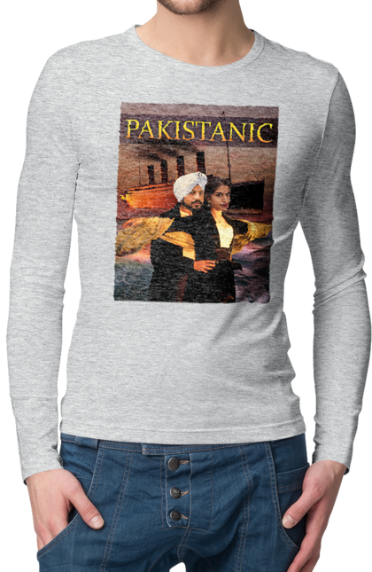 Чоловічий лонгслів з принтом "Pakistanic". Гумор, кіно, креативні, пакістан, приколи, прикольні, смішні, титанік, тренди, фільми. 2070702