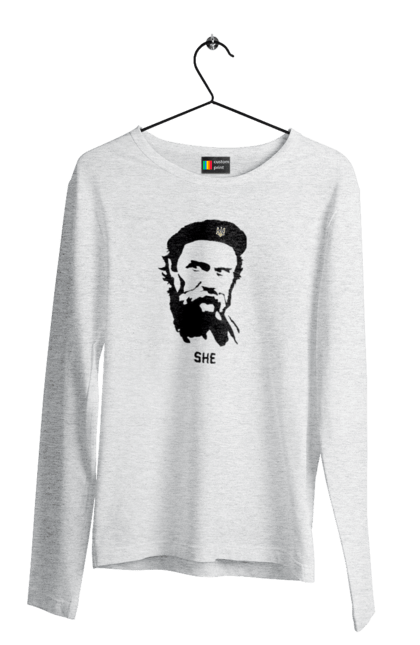 Men`s longsleeve with prints Shevchenko. Beret, cobzar, shevchenko, taras, ukraine. 2070702