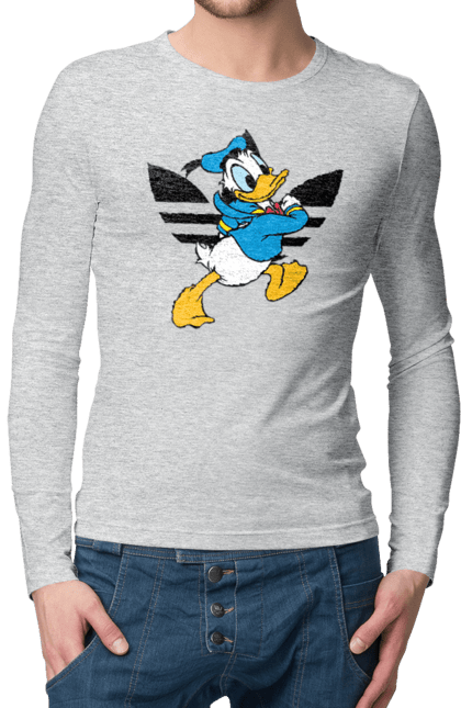 Men's longsleeve with prints Adidas Donald Duck. Adidas, animated series, cartoon, daisy duck, donald duck. 2070702