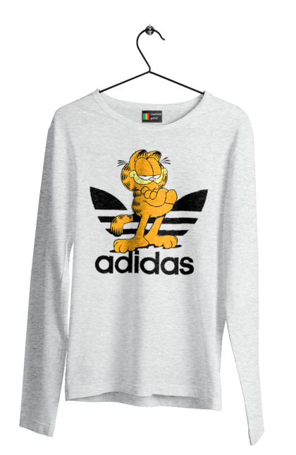 Чоловічій лонгслів з принтом "Adidas Гарфілд". Adidas, garfield, адідас, гарфілд, голод, кінокомедія, кіт, комедія, фільм. 2070702