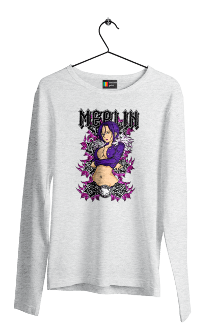 Men's longsleeve with prints Seven Deadly Sins Merlin. Adventures, anime, comedy, fantasy, manga, merlin, seven deadly sins. 2070702