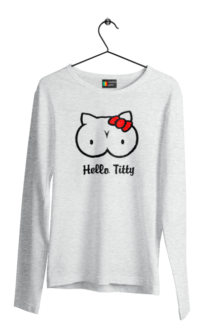 Чоловічий лонгслів з принтом "Hello Kitty". Hello, hello kitty, kitty, дорослі, краса. 2070702