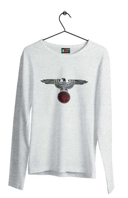 Чоловічий лонгслів з принтом "Орел і Український Герб". Герб, герб україни, орел, патріотичне, україна, українська символіка, українське. 2070702