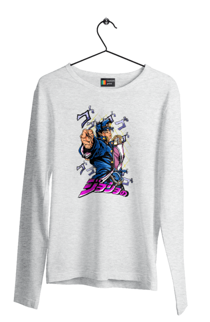 Мужской лонгслив с принтом ДжоДжо Джотаро. Jojo, jojo’s bizarre adventure, jotaro, jotaro kujo, аниме, джотаро, джотаро куджо, манга, невероятные приключения. 2070702