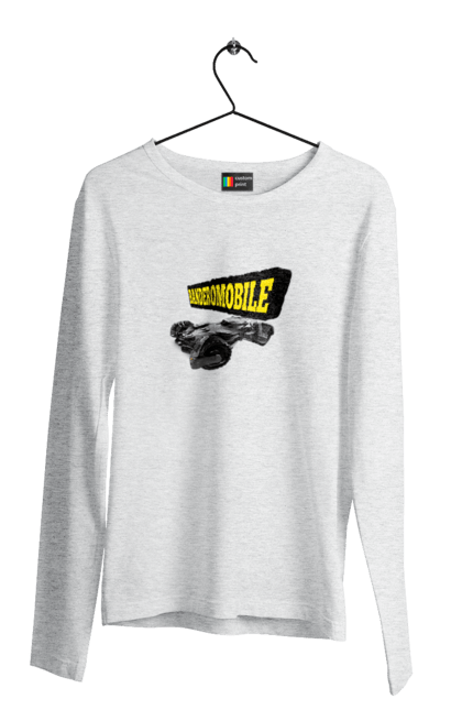 Чоловічий лонгслів з принтом "Бандеромобіль". Авто, авто бандери, автомобіль, бандеромобіль, бетмен, бетмобіль, військове авто, супер машина. 2070702