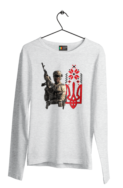 Чоловічий лонгслів з принтом "Гвардія наступу". F 16, himars, leopard, patriot, гвардія наступу, контрнаступ, літо 2023, літо контрнаступ, перемога. 2070702