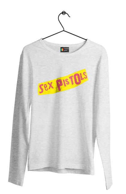 Мужской лонгслив с принтом Sex Pistols. Sex pistols, группа, музыка, панк, панк-революция, панк-рок, рок. 2070702