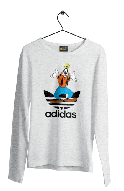 Чоловічій лонгслів з принтом "Adidas Гуфі". Adidas, goofy, адідас, гуфі, мультсеріал, мультфільм, пес, собака. 2070702