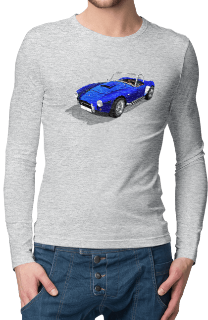 Чоловічий лонгслів з принтом "Автомобіль". Авто, автомобиль, класика, старовинна машина, старовинний. 2070702